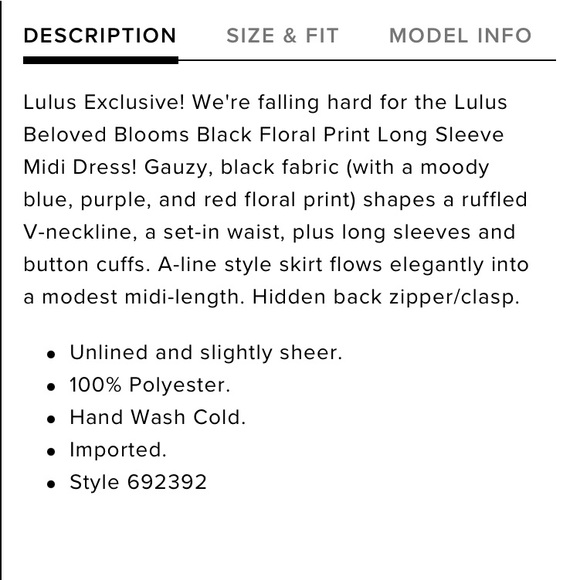 ❤️Lulu’s Beloved Blooms Floral Print MIDI Dress - Picture 8 of 8